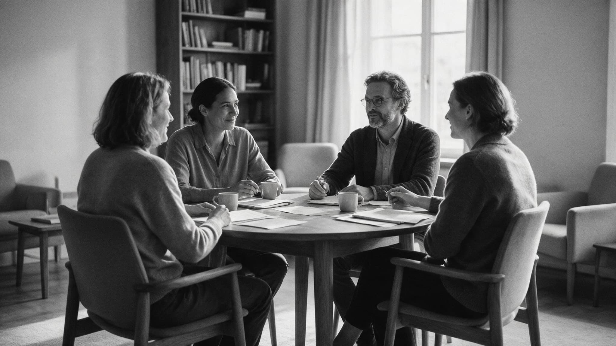 Спокойная рабочая встреча инвестора и консультантов